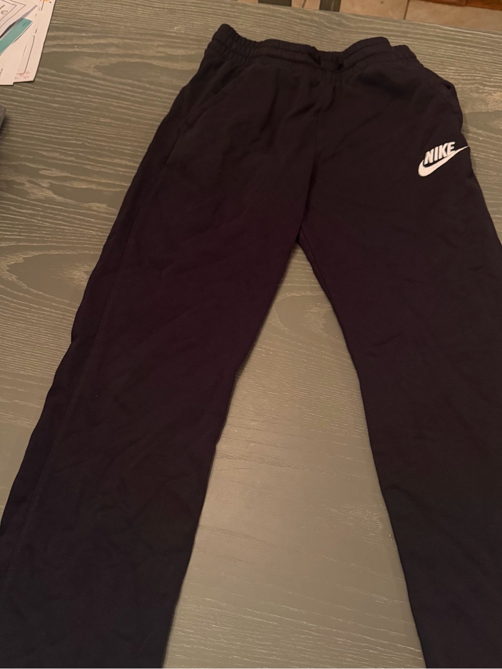 Nike Kids Black Sweatpants with White Swoosh